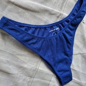 PacSun Blue Court Scoop High Cut Bikini Bottom SZ: S